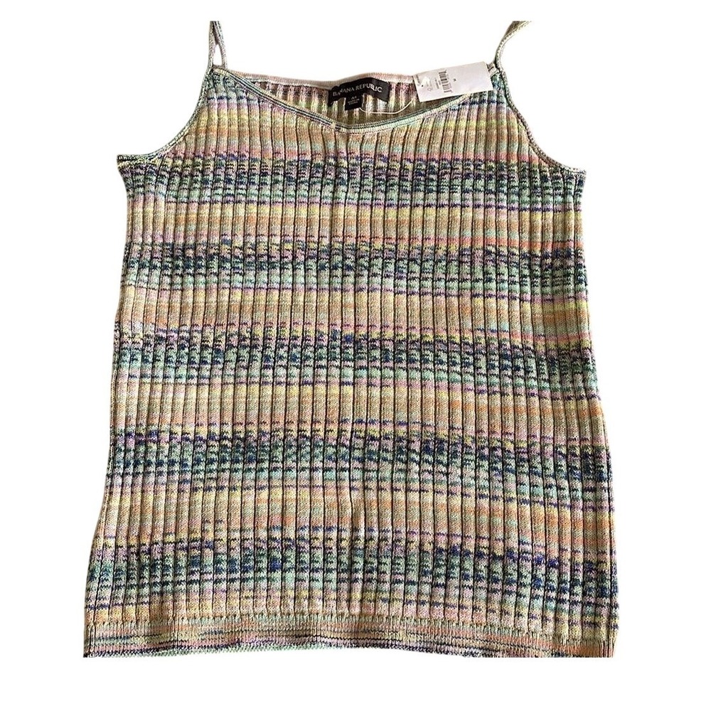 Banana Republic Knit Camisole Women Medium Multi Space Dye Boho‎ Ribbed Tank Top